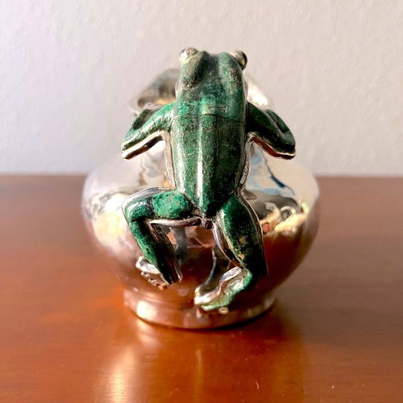 💚Emilia Castillo Ltd Ed. Mexico Semi Precious Sterling Silver Frog Creamer💚 - Picture 4 of 11